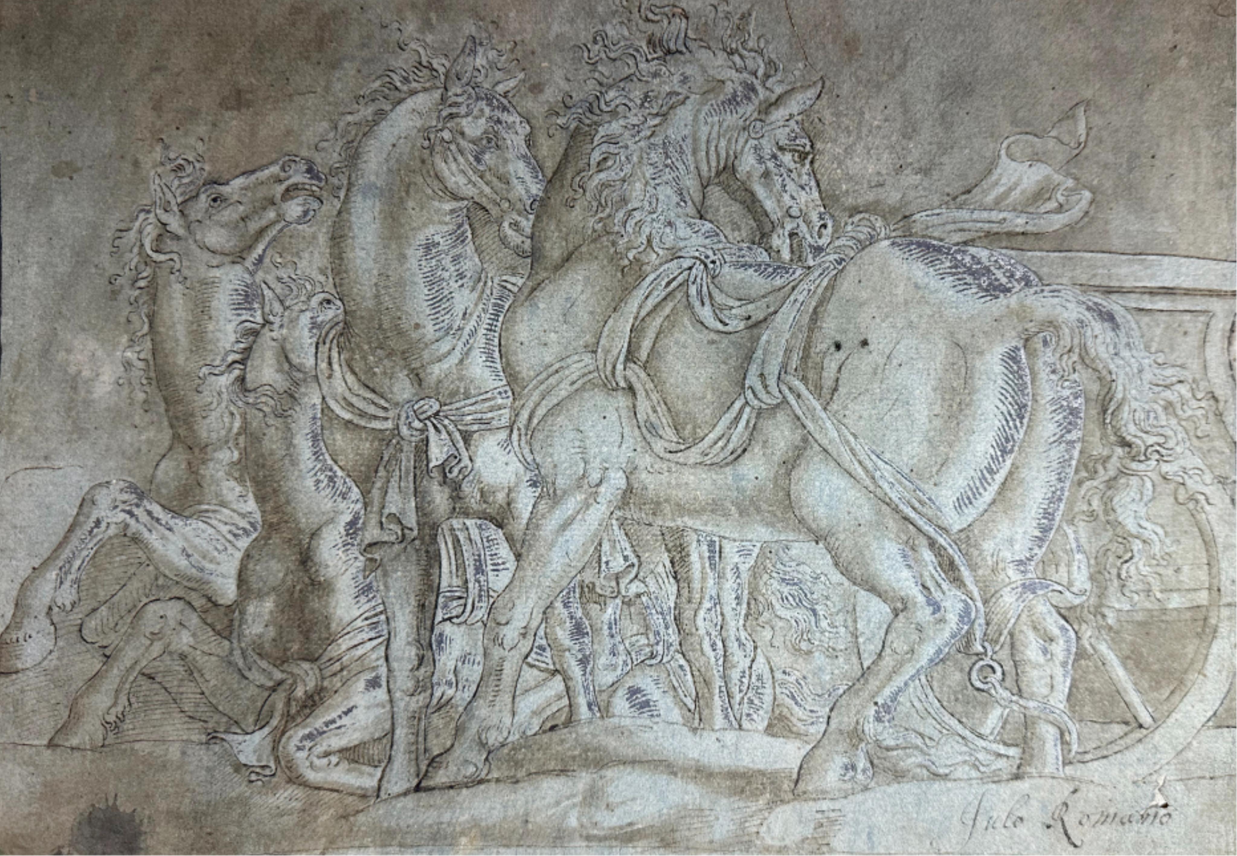 Attributed to Giulio Pippi, called Gulio Romano, (c. 1499-1546), Chariot Horses